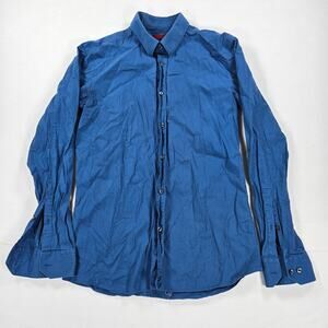 Hugo Hugo Boss Blue Pinstripe Slim Fit Button‎ Up Shirt Men's Size Medium